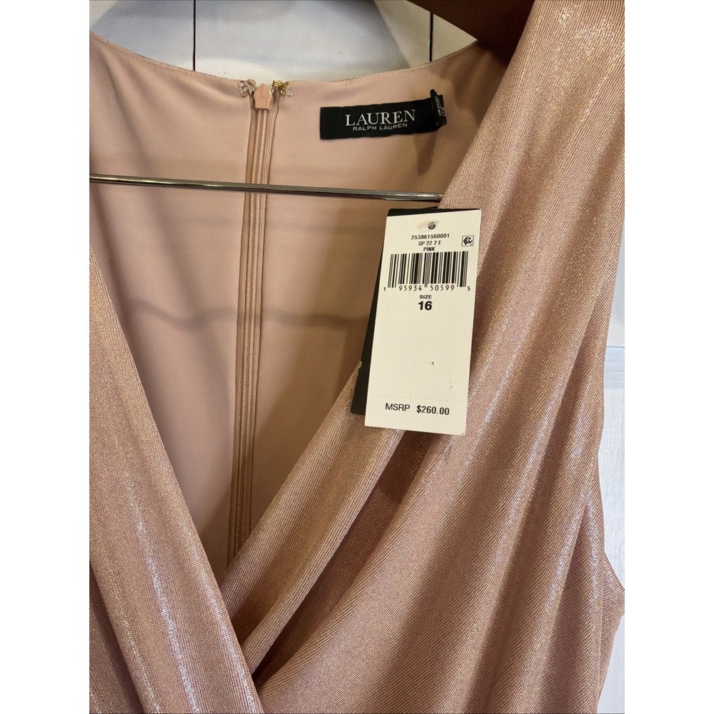 Polo RALPH LAUREN Womens Dress Buckle Sleeveless Full-Length Evening Faux Wrap - Picture 5 of 14
